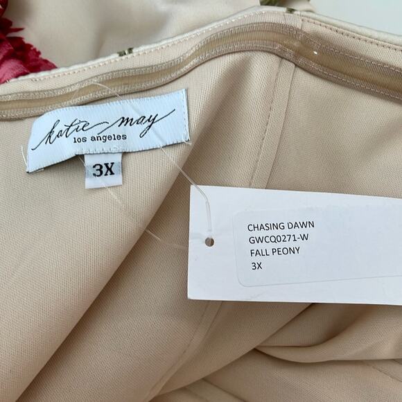 Katie May Chasing Dawn Floral Ruched Draped Strapless Mini Dress Size 3X - Picture 9 of 10